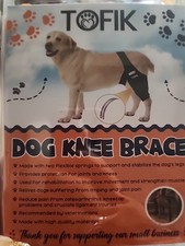 TOFIK Dog Knee Brace Medium for Torn Acl Hind Leg for Support Neoprene Dog Sling