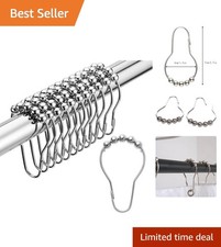 Shower Curtain Hooks, Decorative Rust Proof Stainless Steel Shower Curtain Ho...
