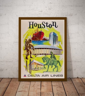 Poster Reise Houston Delta Airlines