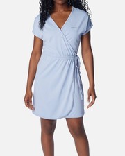 Columbia Women's Medium Chill River Light Blue Wrap Dress with Drawstring Waist