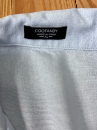 COOFANDY MEN'S BLUE SIZE XL CASUAL SHORT SLEEVE LINEN BLEND BEACH SHIRT - Picture 12 of 12