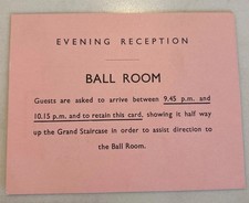 Queen Elizabeth II invitation Evening Reception at Ball Room Buckingham palace 