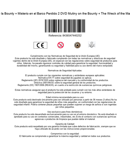 La Tragedia de la Bounty + Misterio en el Barco Perdido 2 DVD Mutiny on the Boun - Picture 3 of 3