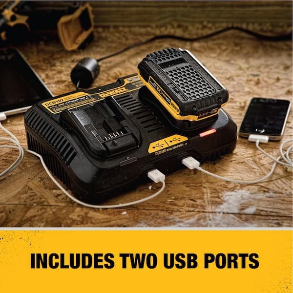 DEWALT 12V to 20V MAX Lithium-Ion Dual Port Jobsite Charging Station 5