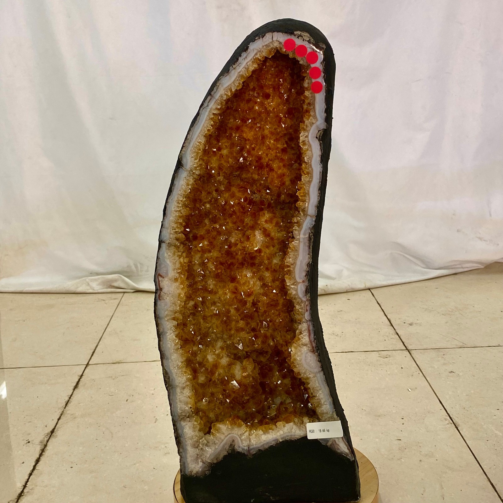 43.2LB  Natural citrine geode crystal cluster quartz cathedrals specimen healing