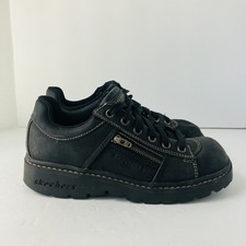 VINTAGE Y2K SKECHERS TREDD JAMMERS 46406 BLACK CHUNKY LACE UP SHOES SIZE 7.5
