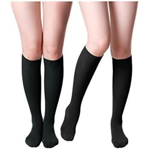 Women's 3-Pair/Pack Fashion Shimmering Knee High SIZE M Sock BLACK