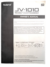 Roland JV-1010 Synthesizer Module OWNER'S MANUAL