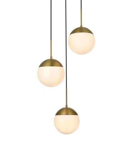 Living District Eclipse 18" Pendant Frosted White Shade In Satin Gold - Picture 3 of 9
