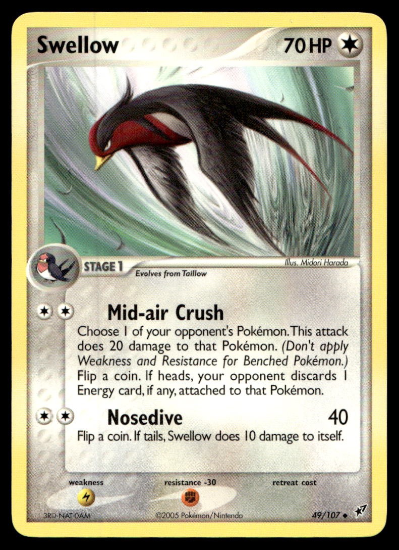 EX-NM Deoxys Swellow Uncommon 49/107 2005 Pokemon TCG