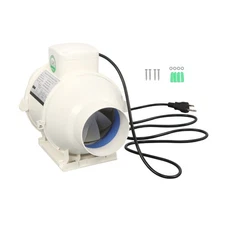4 Inch White Duct Fan - 280 CFM Inline Ventilation Exhaust Blower Fan AC Motor