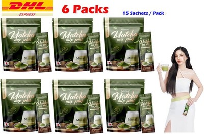 6 X Minve Matcha Mix Plus Green Tea Powder Drink 15 sachets