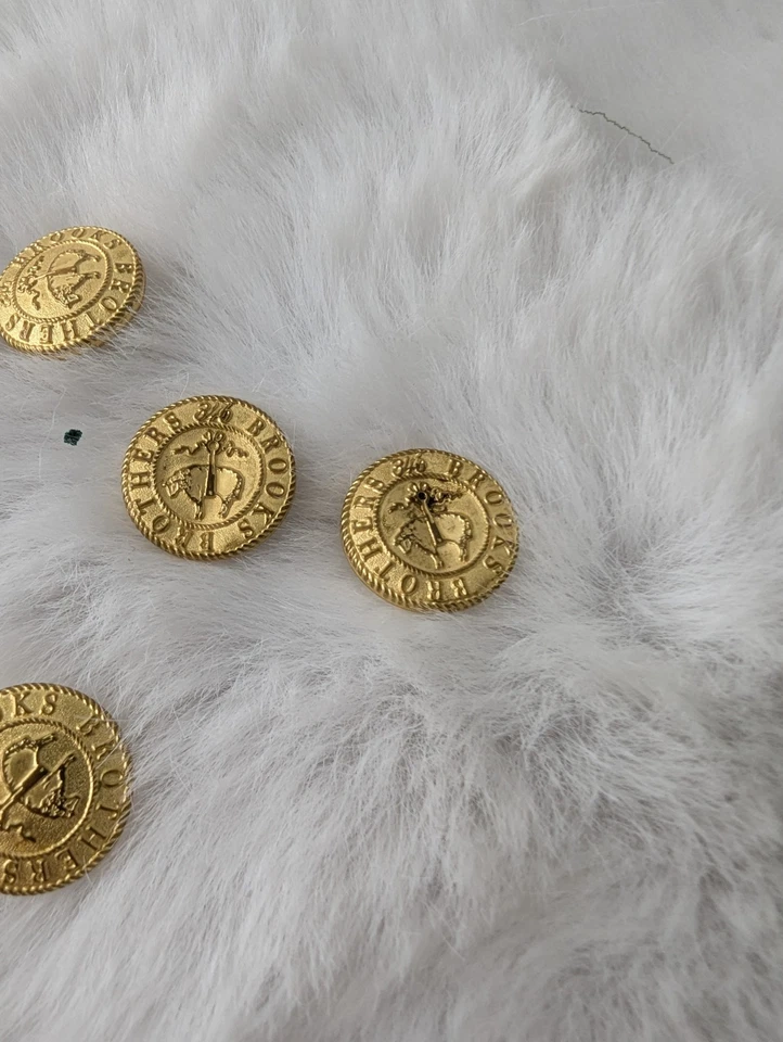 Brooks Brothers Gold Tone Blazer Cuffs Replacement Buttons Set Of 6 - Image 2 of 4