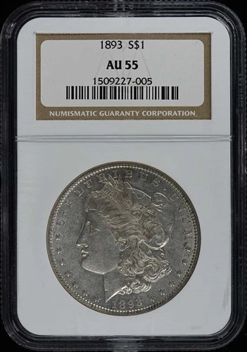 1893 Morgan Dollar S$1 NGC AU55