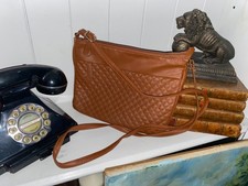 PRIMARK Brown Faux Leather Bag Crossbody Quilted Satchel Messenger Handbag Tan