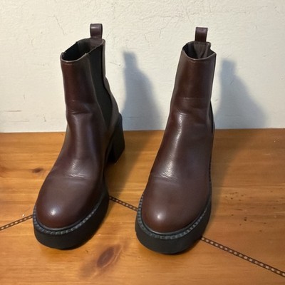 Madden NYC Women's Chunky Lug Platform Chelsea Boots Size 7.5 M Brown