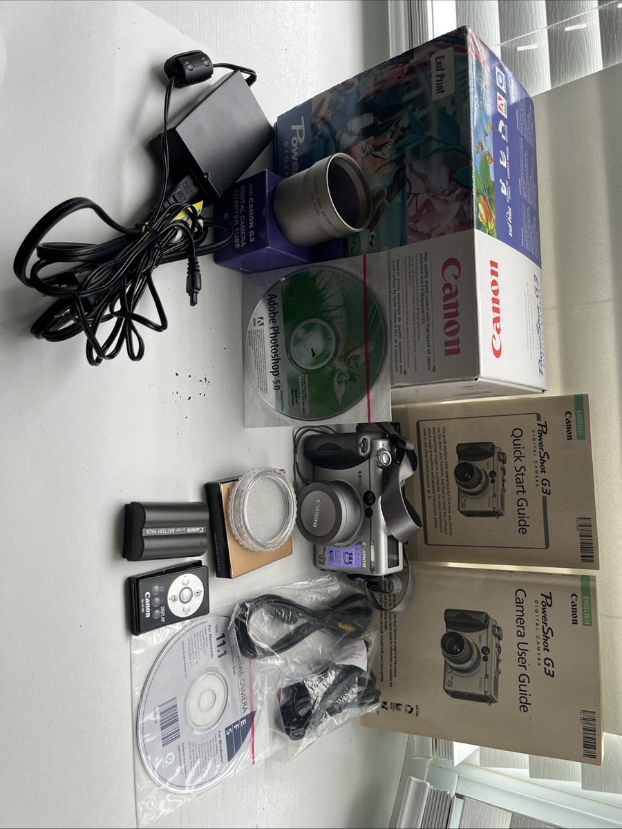 Canon PowerShot G3 Digital Camera - Box, Accessories, Manuals