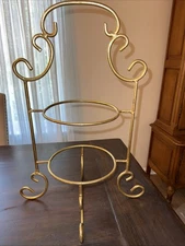 21 In 2 Tier Serving Stand Gold Tone 21 X 16