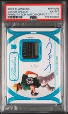 True Platinum 1/1! 2024 Panini Flawless JACOB WILSON Rookie Prime Patch Auto RC