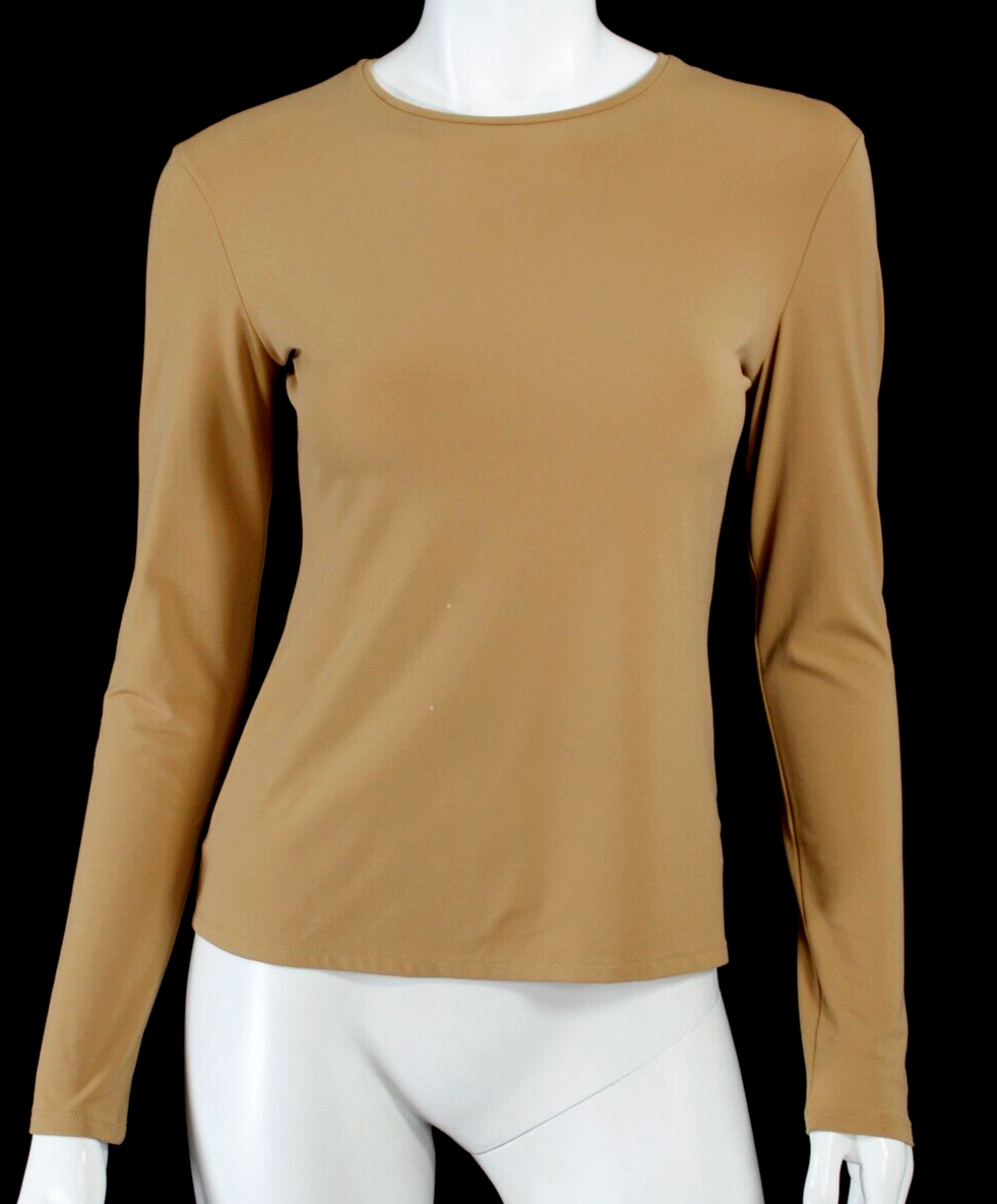 FILA THE ROW Maglia Elasticizzata Marrone Latte Manica Lunga Pullover Girocollo Top S