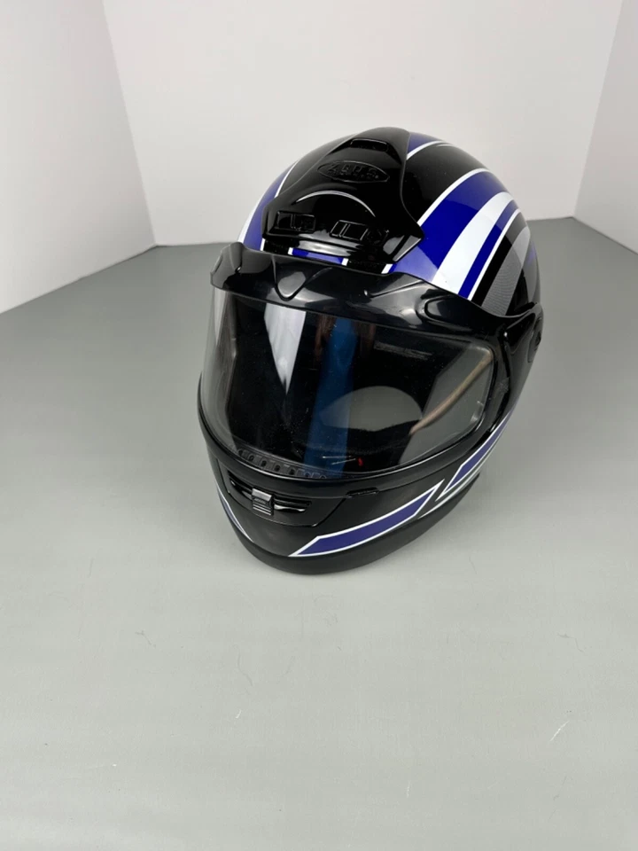 Casco de moto ZEUS, azul negro, plateado, usado, DOT talla XL 61 CM peso 51 GM Foto 4 de 4