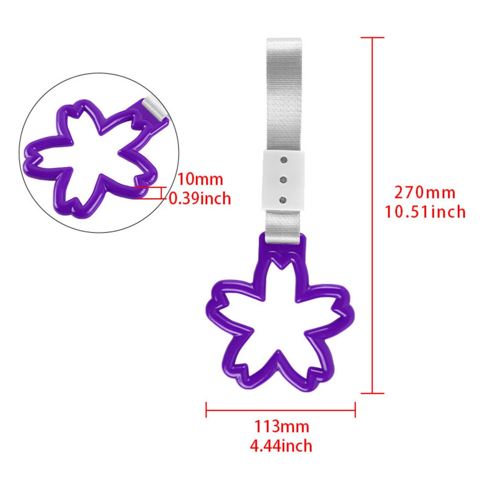 花 RYU Car Accessory JDM Flower Sakura TSURIKAWA Purple Ring SL Nylon
