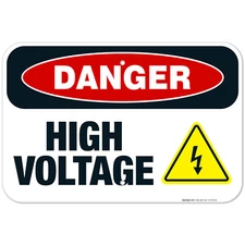 Danger High Voltage Sign, OSHA Sign,