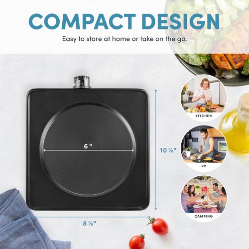 Compact Single Burner Hot Plate 1000W Heavy Duty with 4 Temperature Settings - Picture 3 of 5