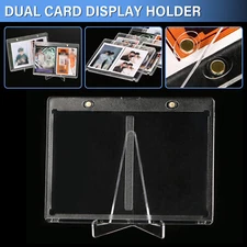 1-10X Trading Card Sleeves Hard Plastic Dual Card Diaplay Holder For Sports Card
