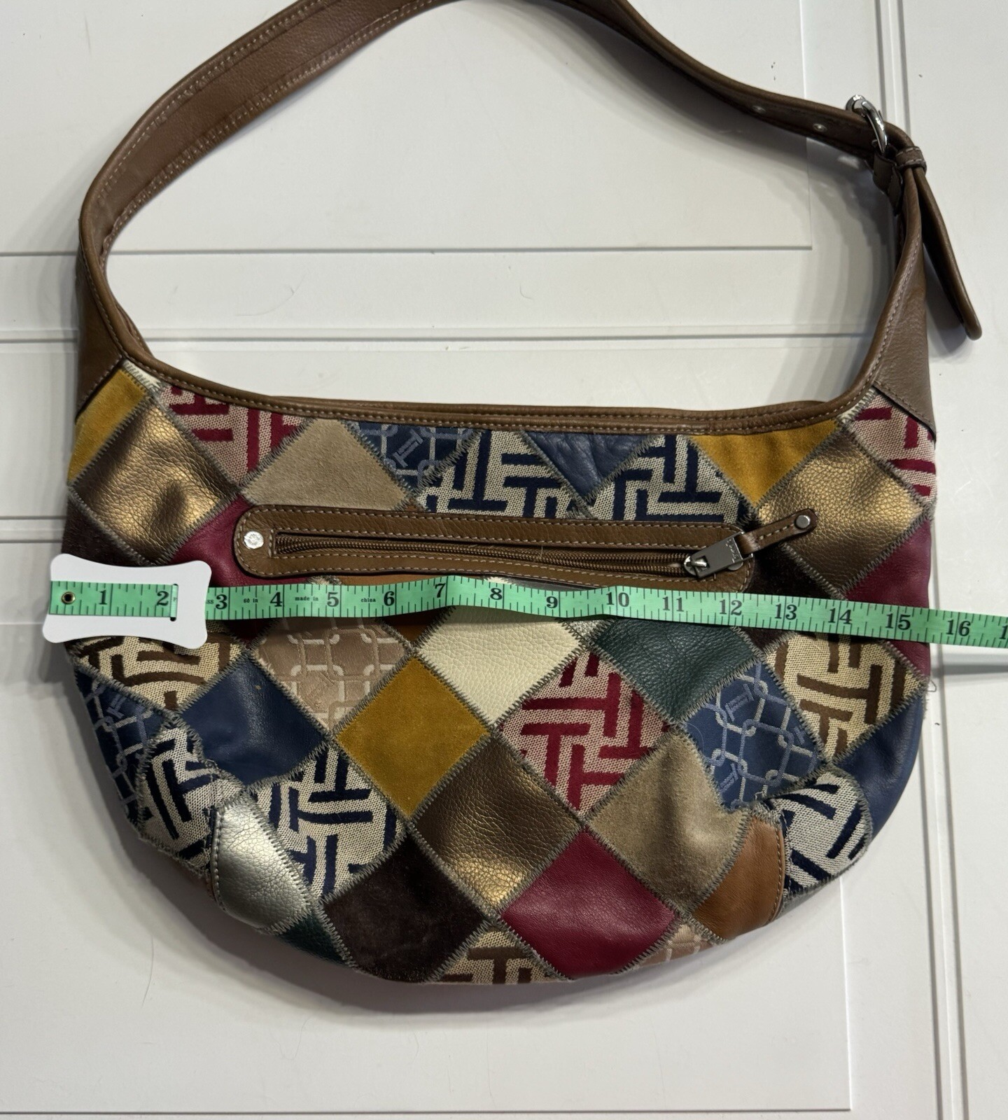 Tignanello Multi Color Patchwork Leather Canvas P… - image 7