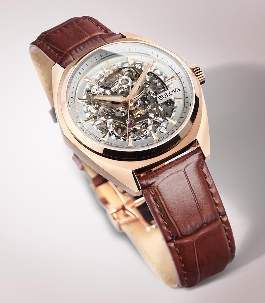 Brown Bulova Men's 96a120 Bulova Automatic Skeleton Bulova