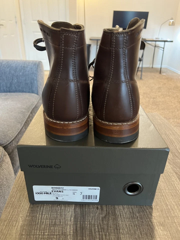 Wolverine 1000 Mile Evans Plain-Toe Classic Boot, Leather, Brown US 9 - Image 4 of 4