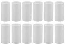 1 3/4 Inch White Plastic Candle Cover For Candelabra Base Lamp Sockets 12 Pieces