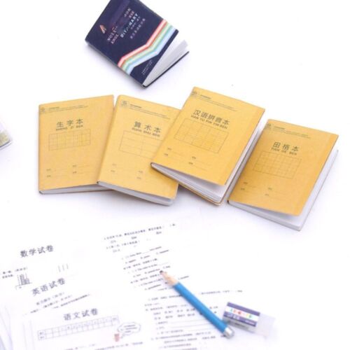 4pcs 19.5*25*2mm Exercise Book Pocket Books  Miniature Dollhouse Decorations - Picture 1 of 4