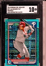 2024 Bowman Chrome Mega Box EDUARDO TAIT Aqua Refractor /299  #BCP-164 SGC-10