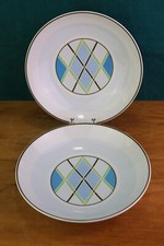 Studio Nova Argyle Y0750 Set of 2 Soup Bowls Blue Green