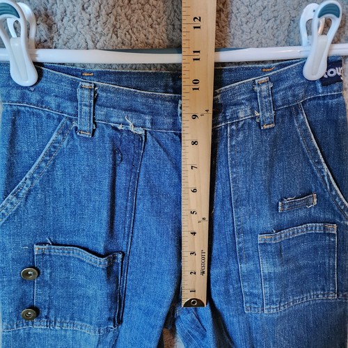 VTG 70s Women's Tour De Force Wide Flare Leg Baggy Jeans Patch Pockets Blue Sz 6 - Picture 7 of 15