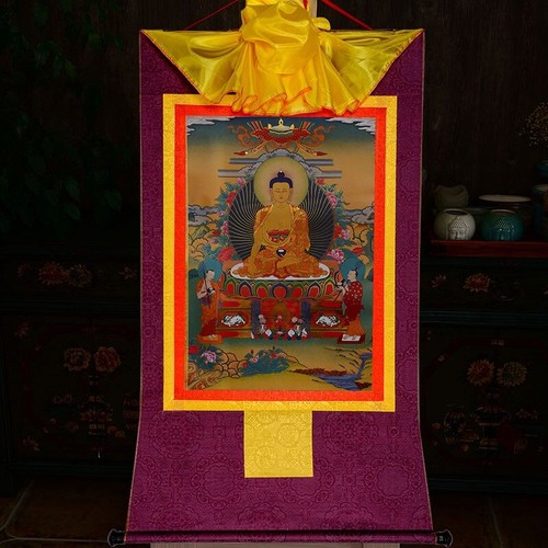 35cm-60cm Tibetan Buddhism Sakyamuni Buddha Statue Thangka Print Scroll - Picture 11 of 12