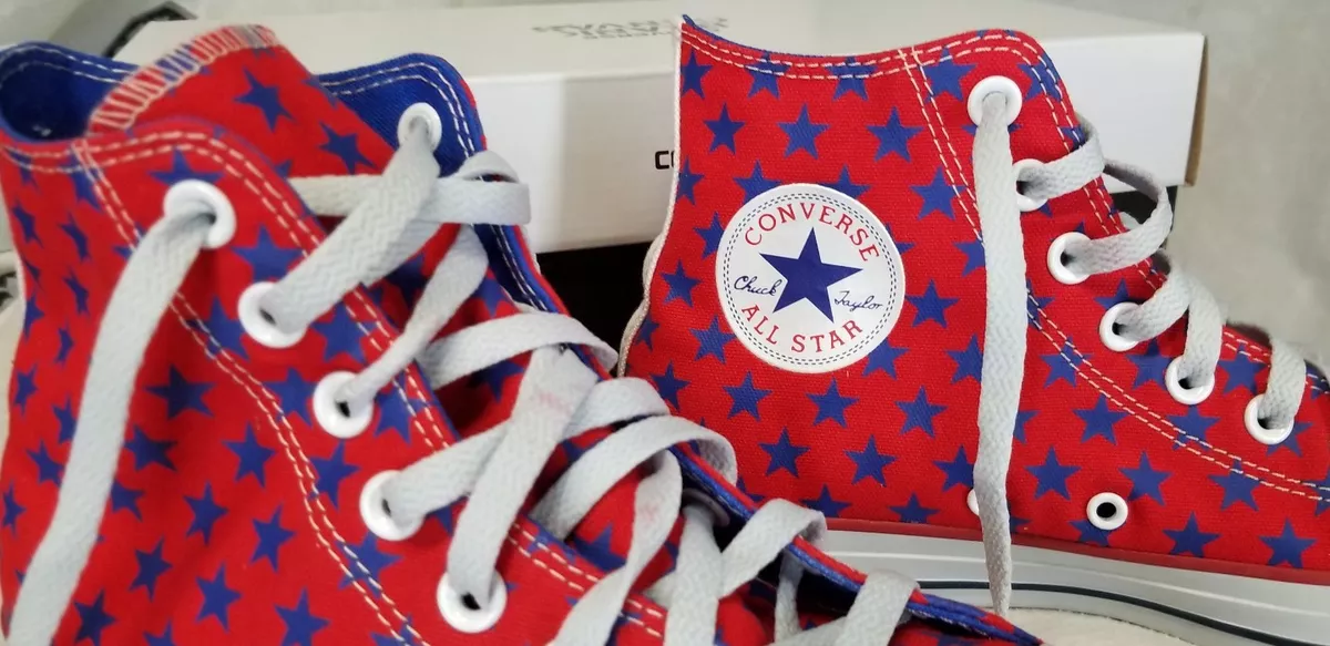 Red converse high tops ebay deals