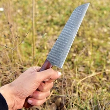 12 In Fixed Damascus Blade Chef Knife Kitchen Cutlery Full Tang Japanese Chef