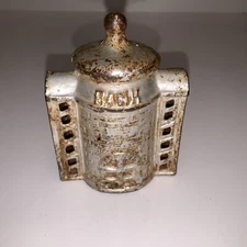 Antique Cast Iron Domed Bank Building Still Penny Bank  - AC Williams ?