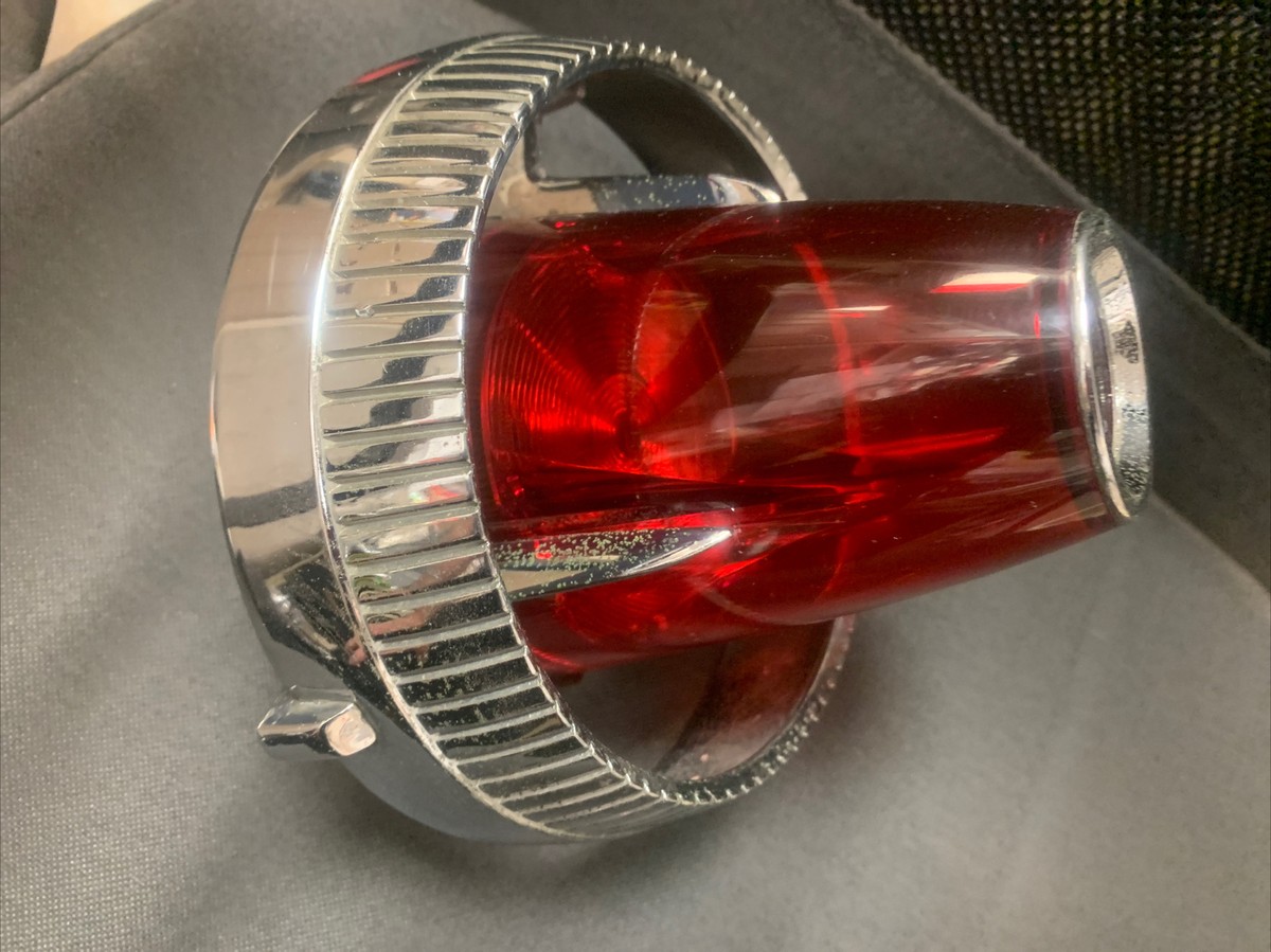 1960 Chrysler imperial tail light assembly chrome bezel red Lens