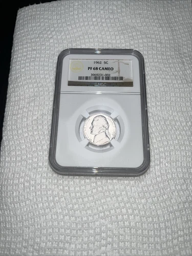 1962 Jefferson Nickel PF68 Cameo NGC Certified