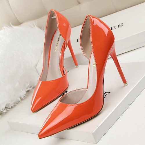 Scarpe donna sexy tacco alto a punta stiletto decolte vernice pelle OL sera - Foto 2 di 64