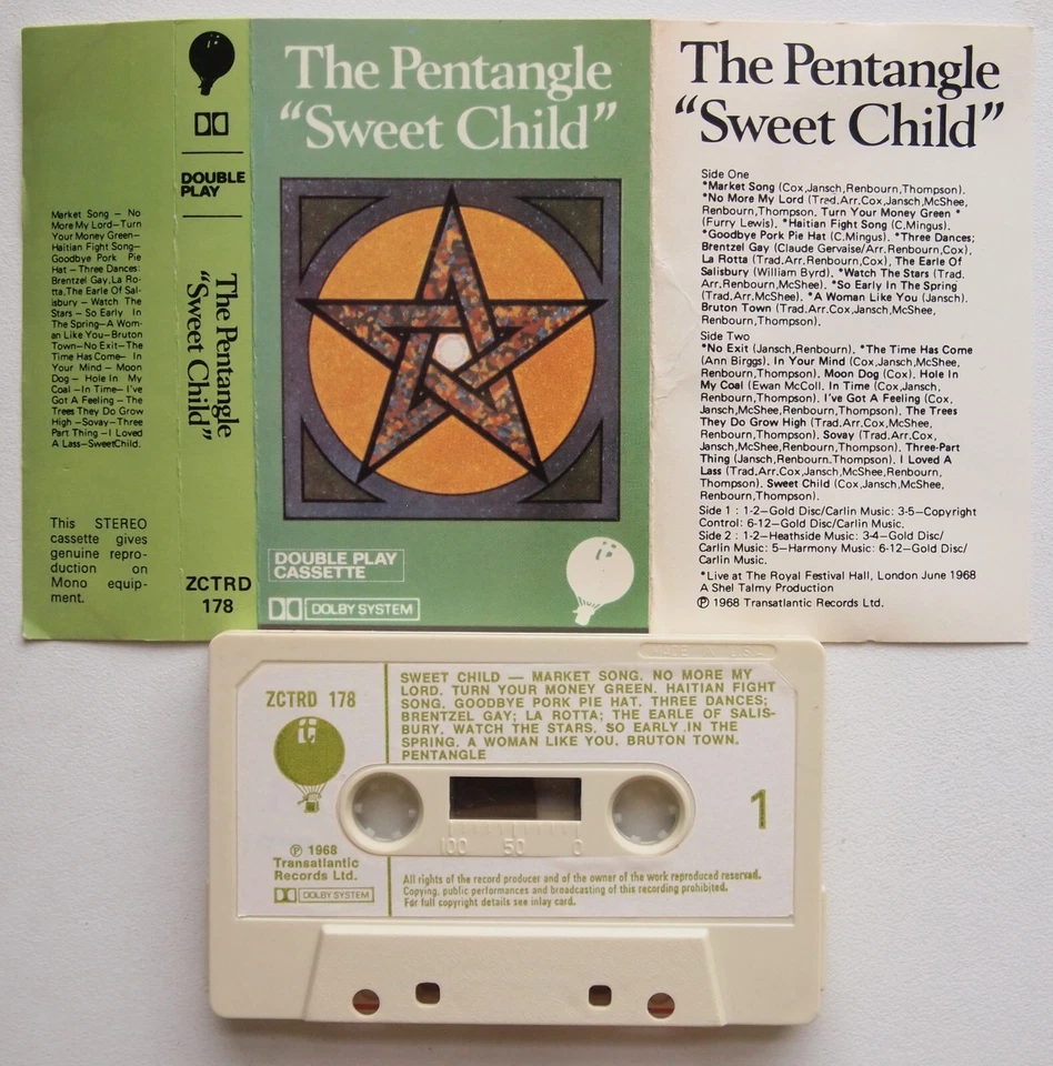 PENTANGLE - SWEET CHILD (TRANSATLANTIC ZCTRD178) 1970s UK CASSETTE TAPE JANSCH Foto 3 de 4