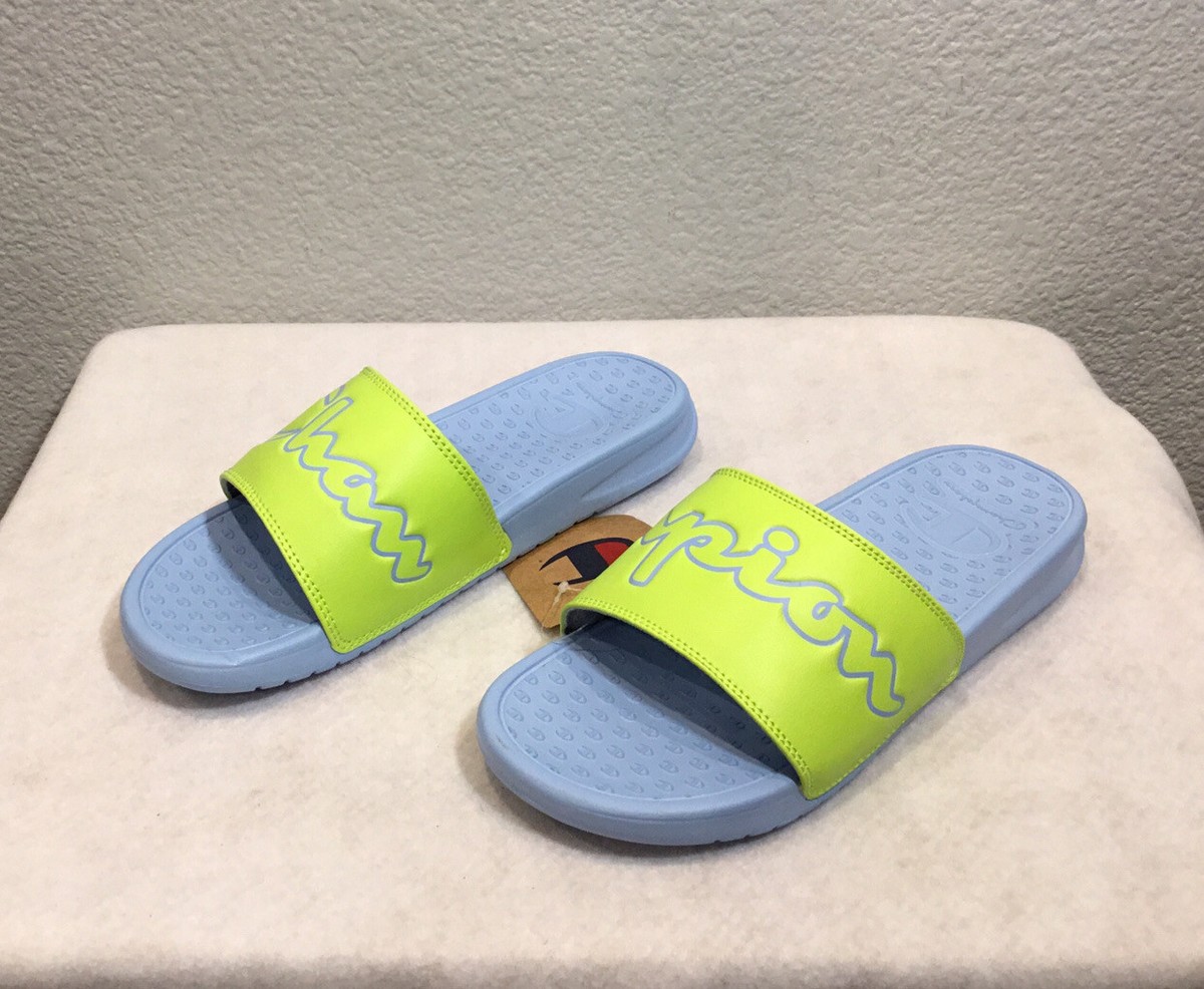 New Womens Champion Super Slides Split Script~CM100377~Mint Grn