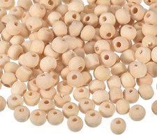 200Pcs 6Mm Natural Wood Spacer Beads, 2Mm Large Hole Unfinished round Wooden Bea
