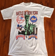 Vintage Yankees Mets Subway Series Tee Large 1998 MLB Baseball New York City 