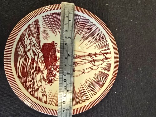 Rockwell Kent Moby Dick Cup & Saucer Set – Vernon Kilns – Brown– 1940s Vintage - Picture 11 of 12