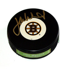 John Wensink Boston Bruins Autographed Hockey Puck  A3494